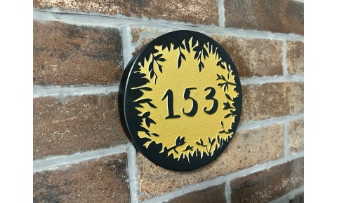 Leaves Round House Sign 240mm